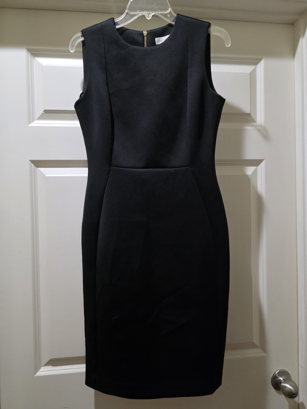 Calvin Klein Black Sleeveless Midi Sheath Dress
